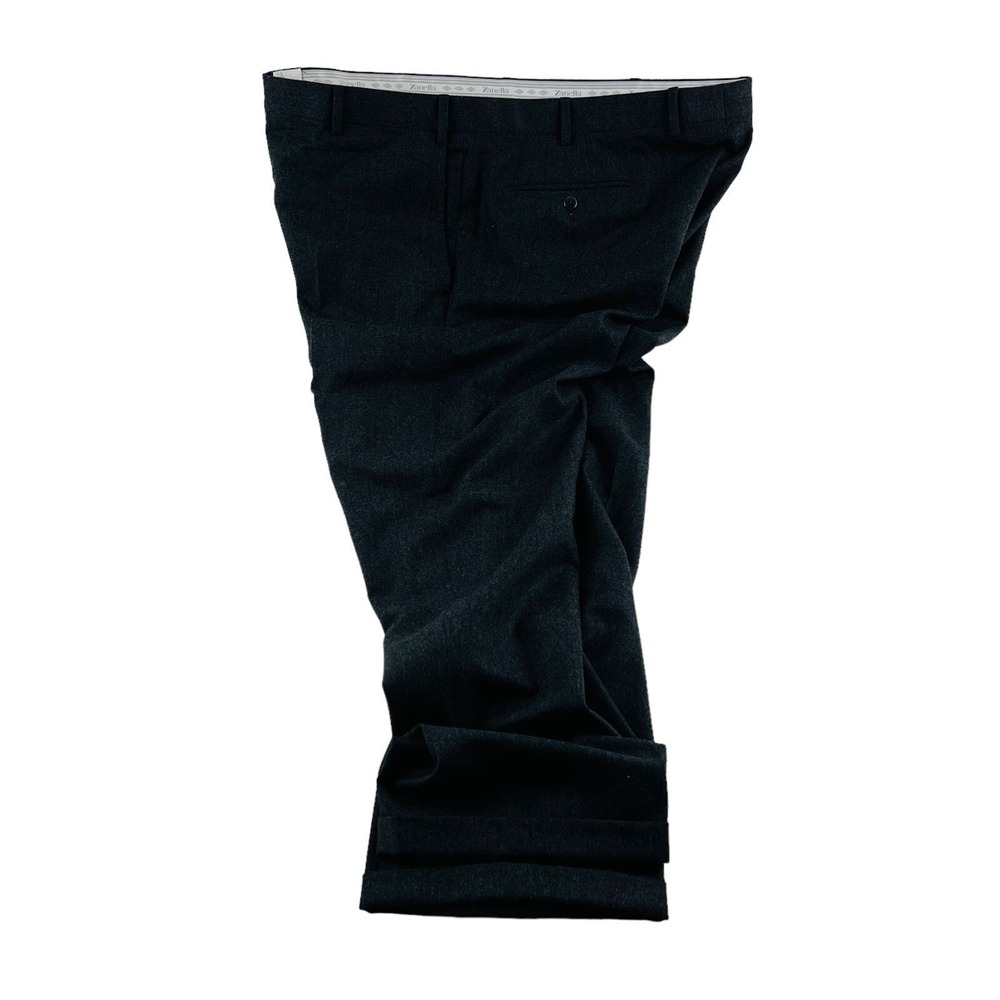 Zanella Gray‎ Flat Front Soft Wool Dress Pants Mens Size 42X27